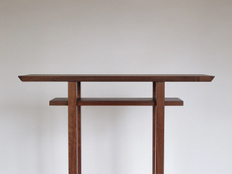 A minimalist wood table for hallways or entry table - solid walnut table, small side table