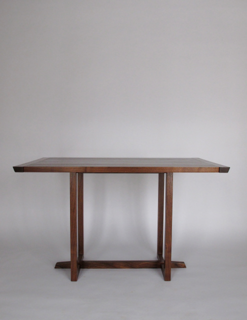 Classic Dining Table-in walnut narrow dining table for small dining room, eat in kitchen table, or breakfast nook table- mid century modern styling- handmade solid wood furniture