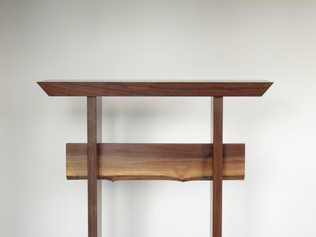 Minimalist modern wood table in solid walnut- handmade custom tables, entry tables, hall tables, side tables, accent furniture by Mokuzai Furniture