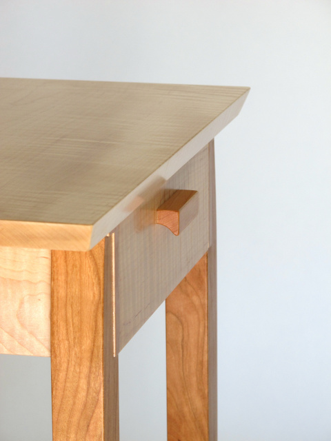 End Table with Drawer: small wood accent table or narrow nightstand –  Mokuzai Furniture