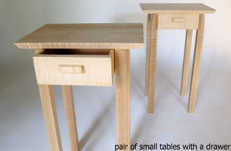 A Pair of Tables- Small End Tables- Narrow Set of Modern Wood Tables –  Mokuzai Furniture